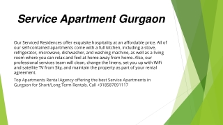 Service Apartment Gurgaon