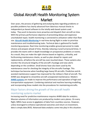 Global Aircraft Health Monitoring System Market