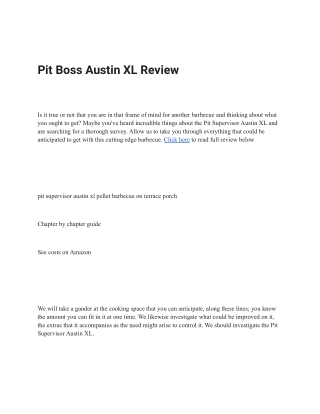 Pit Boss Austin XL Review