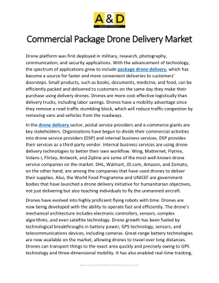 Commercial Drone package delivery |Drone Delivery market analysis | Aviation And