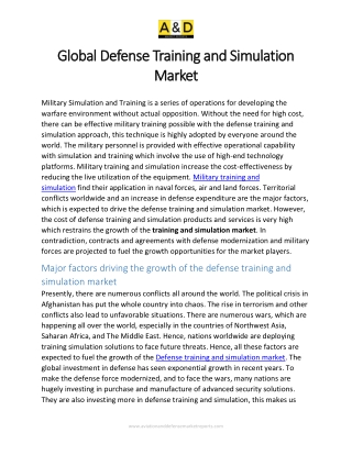 Global Defense Training and Simulation Market