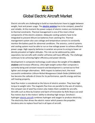 Global Electric Aircraft Market