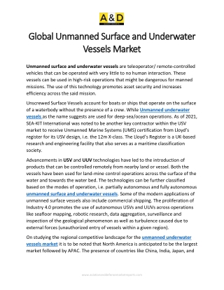 Global Unmanned Surface and Underwater Vessels Market