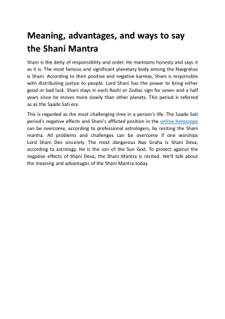 Shani Mantra Jaap