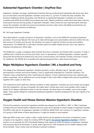 10 Quick Tips About Multiperson hyperbaric chamber