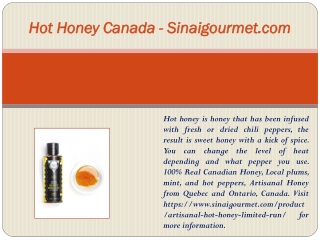 Hot Honey Canada - Sinaigourmet.com