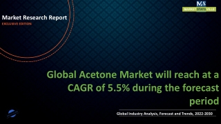 Acetone Market will reach at a CAGR of 5.5% during the forecast period