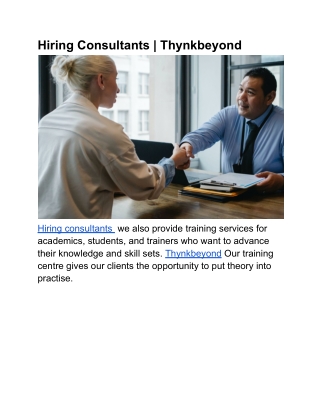 Hiring Consultants _ Thynkbeyond