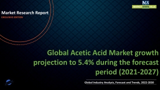 Acetic Acid Market growth projection to 5.4% during the forecast period (2021-2027)