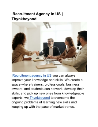 Recruitment Agency In US _ Thynkbeyond