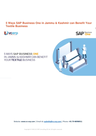 5 Ways SAP Business One in Jammu & Kashmir can Benefit Your Textile Business