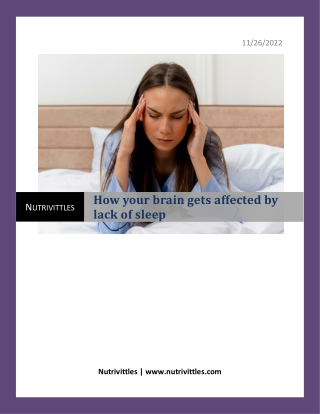 How your brain gets affected by lack of sleep