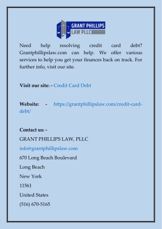 Credit Card Debt  Grantphillipslaw.com