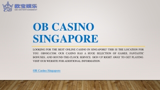 OB Casino Singapore | Ob9sg.com