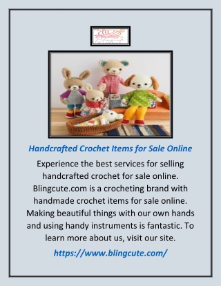 Handcrafted Crochet Items for Sale Online | Blingcute.com