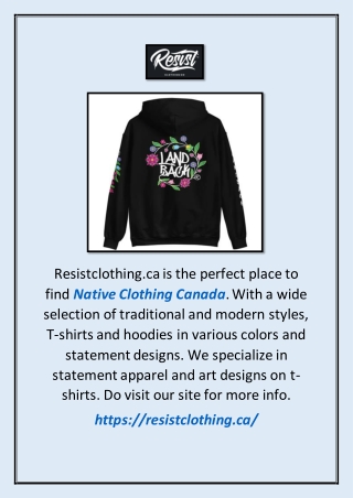 Native Clothing Canada | Resistclothing.ca