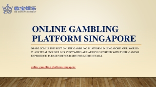Online Gambling Platform Singapore | Ob9sg.com