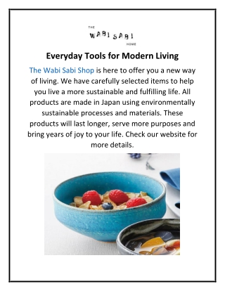 Everyday Tools for Modern Living