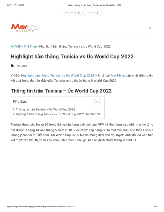 Video Highlight bàn thắng Tunisia vs Úc World Cup 2022
