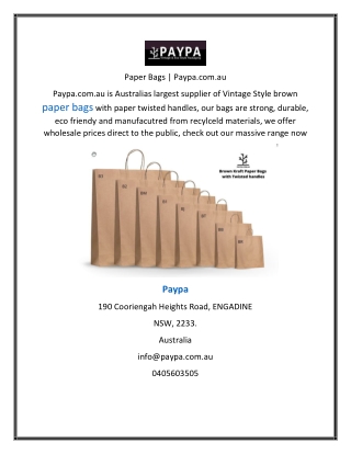Paper Bags | Paypa.com.au