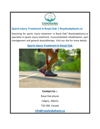 Sports Injury Treatment In Royal Oak