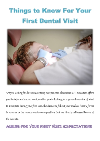 Things to Know For Your First Dental Visit