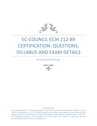 EC-Council ECIH 212-89 Certification: Questions, Syllabus and Exam Details