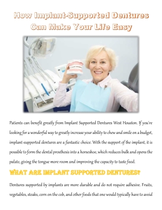 How Implant-Supported Dentures Can Make Your Life Easy