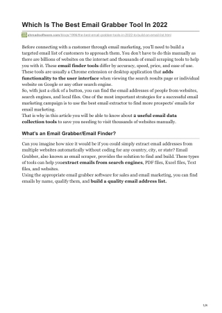 1What Is The Best Email Grabber Tool In 2023