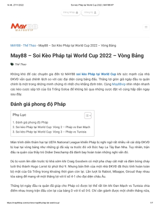 Soi kèo Pháp tại World Cup 2022 _ MAY88VIP