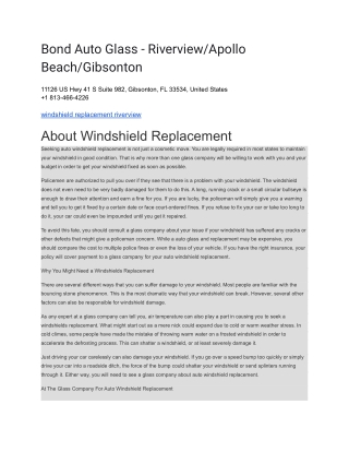 Bond Auto Glass - Riverview_Apollo Beach_Gibsonton