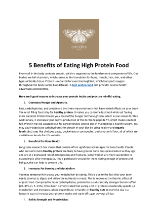 5 Benefits of Eating High Protein Food