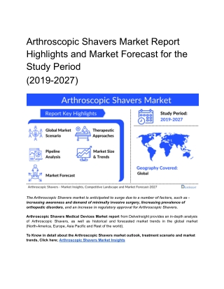 Arthroscopic Shavers Market - Promotion