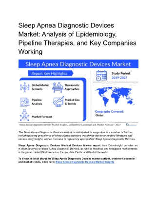 Sleep Apnea Diagnostic Devices Market - Promotion