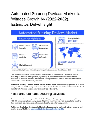 Automated Suturing Devices Market - Promotion