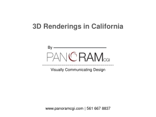 3D Renderings in California by Panorama CGI