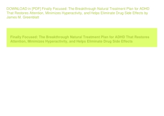 DOWNLOAD in [PDF] Finally Focused The Breakthrough Natural Treatment Plan fo