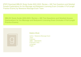 [PDF] Download MBLEX Study Guide 2022-2023 Review   400 Test Questions and D