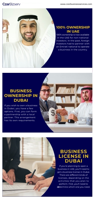 100% Ownership in UAE at Czar Business Services