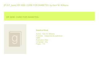 [P.D.F_book] DR SEBI CURE FOR DIABETES  by Kerri M. Williams