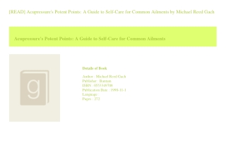[READ] Acupressure's Potent Points A Guide to Self-Care for Common Ailments