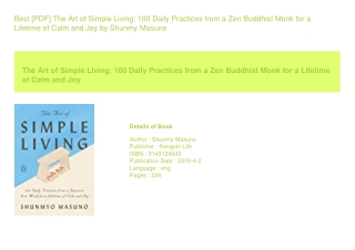 Best [PDF] The Art of Simple Living 100 Daily Practices from a Zen Buddhist