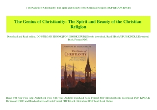 ^READ) The Genius of Christianity The Spirit and Beauty of the Christian Religion [PDF EBOOK EPUB]