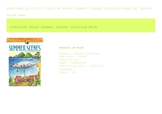 download_[p.d.f]) Creative Haven Summer Scenes Coloring Book  by Teresa Good