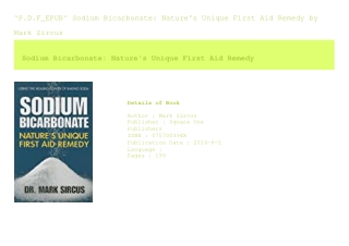 ^P.D.F_EPUB^ Sodium Bicarbonate Nature's Unique First Aid Remedy  by Mark Si