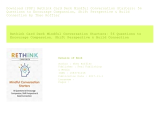 Download [PDF] Rethink Card Deck Mindful Conversation Starters 56 Questions