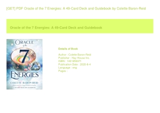 [GET] PDF Oracle of the 7 Energies A 49-Card Deck and Guidebook  by Colette