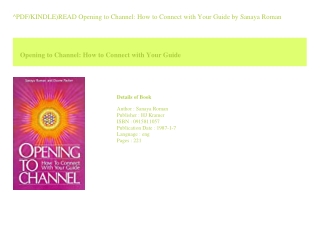 ^PDF/KINDLE)READ Opening to Channel How to Connect with Your Guide  by Sanay