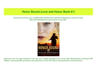 (READ-PDF!) Honor Bound (Love and Honor Book #1) [EBOOK EPUB KIDLE]
