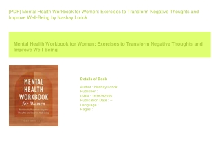 [PDF] Mental Health Workbook for Women Exercises to Transform Negative Thoug